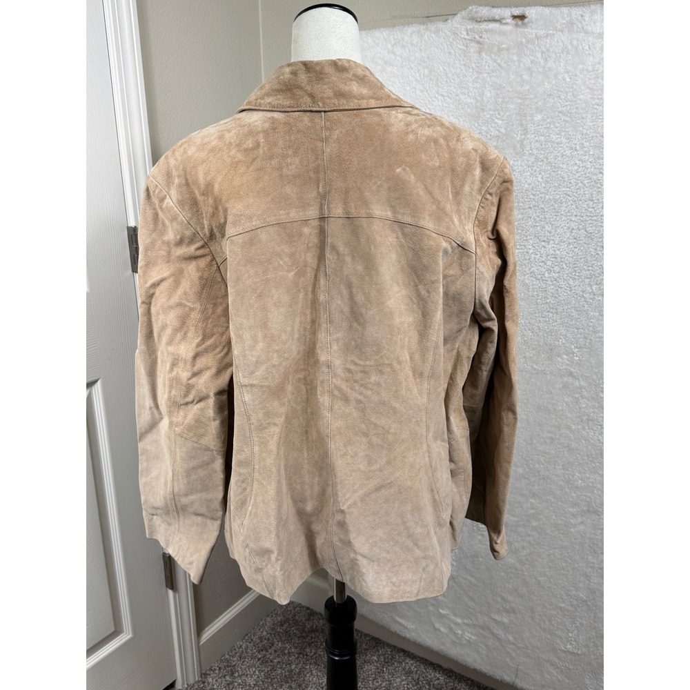 Sonoma Life Style‎ Woman Suede Jacket 2X Tan Leather Lined Outerwear - Picture 3 of 8
